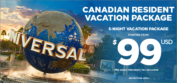 A Universal Vacation! Canadian Residents Package for Orlando Florida